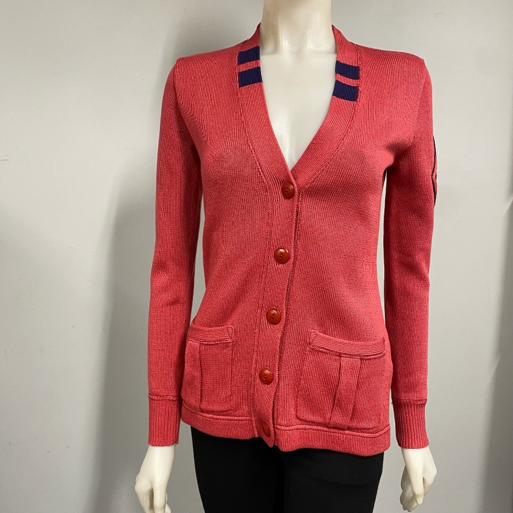 Ralph Lauren Rugby Dark Pink Cardigan Sweater
